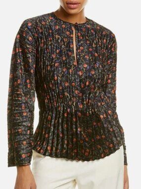 Vince Pomegranate Pleated blouse size S